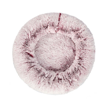 Pet Bed Cat Dog Donut Nest Calming Mat Soft Plush Kennel Pink XL PaWz